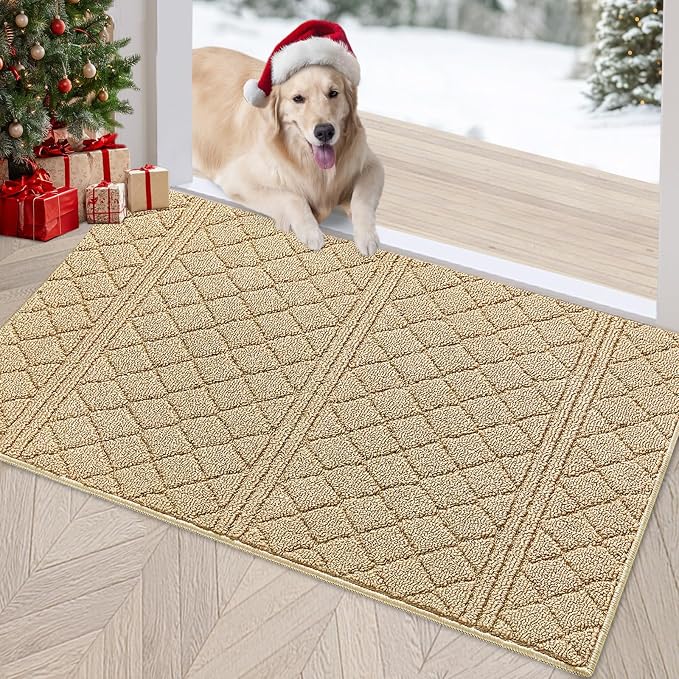 REFETONE Indoor Doormat, Front Back Door Mat 20"x32" Absorbent Rubber Backing by Refetone