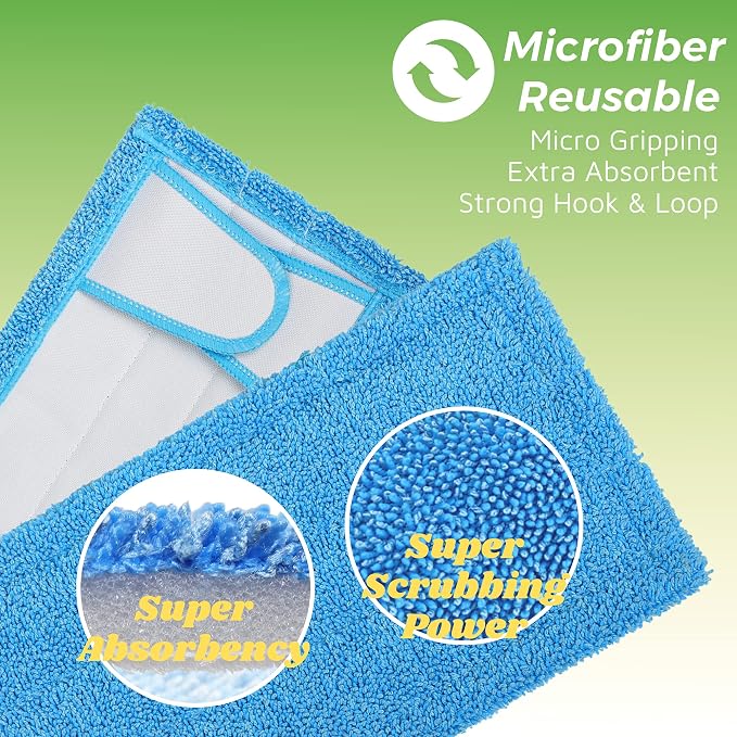 Reusable Mop Pad for Swiffer Sweeper Mop, 12.5'' Microfiber Mop Pad Refill - Image 2
