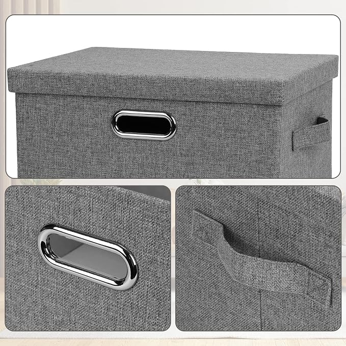Medium 15" 21 Quart Collapsible Stackable Storage Bins - Image 7