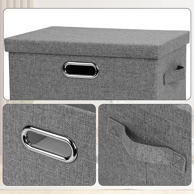 Medium 15" 21 Quart Collapsible Stackable Storage Bins - Image 6