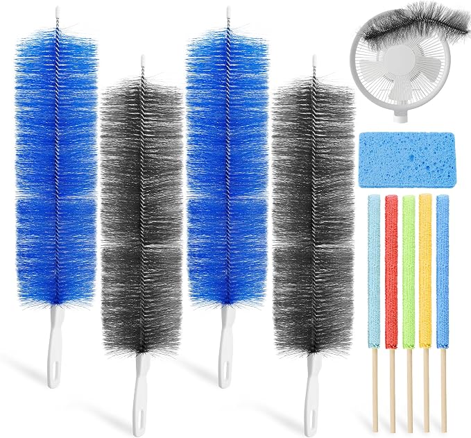 10Pcs Floor Fan Cleaning Brush Set, Bendable Fan Duster, Microfiber Detail by Philbinden