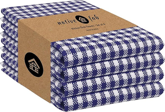 Native Fab Gingham Dish Towels 16x26 inches Set of 4 by NativeFab