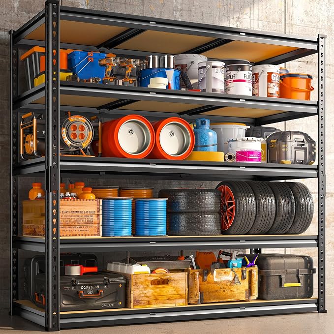 REIBII 48" W Garage Shelving Heavy Duty, 3000LBS Storage Shelves, 5-Tier - Image 8