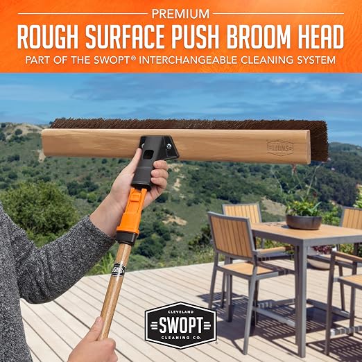 SWOPT 24” Premium Rough Surface Push Broom Head — Outdoor Push Broom - Image 5