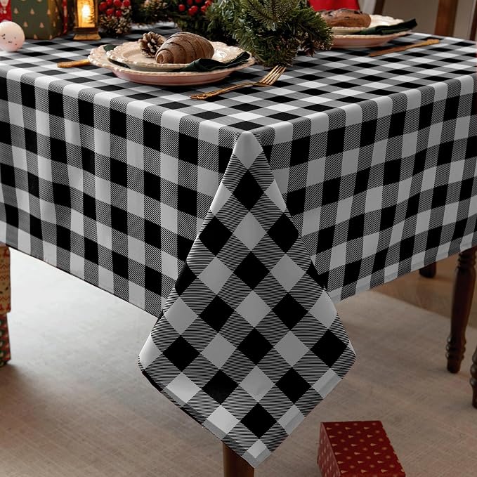 Classic Gingham Buffalo Tablecloth Fabric by Essifunia