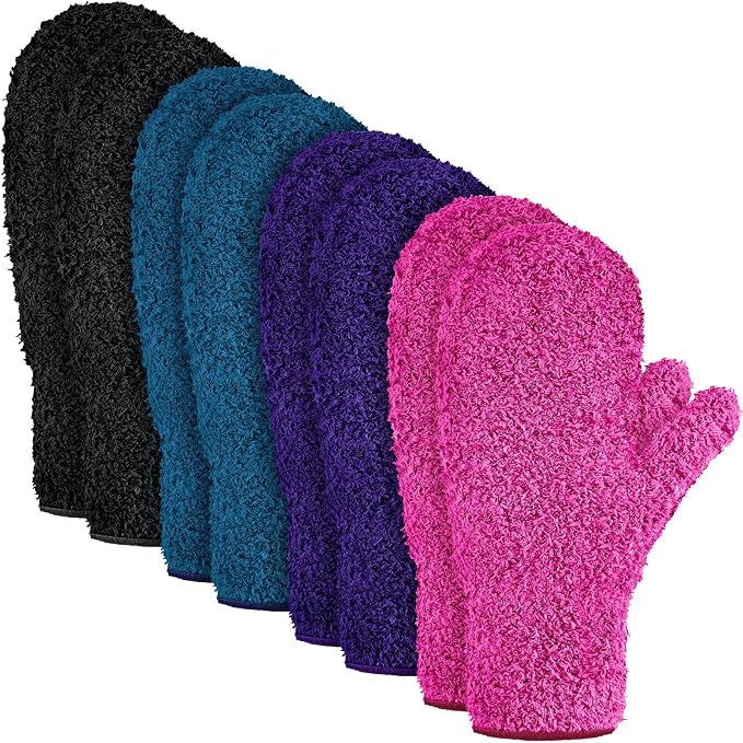 Bencailor 4 Pair Microfiber Dusting Mittens Reusable Women Cleaning Mittens by Bencailor