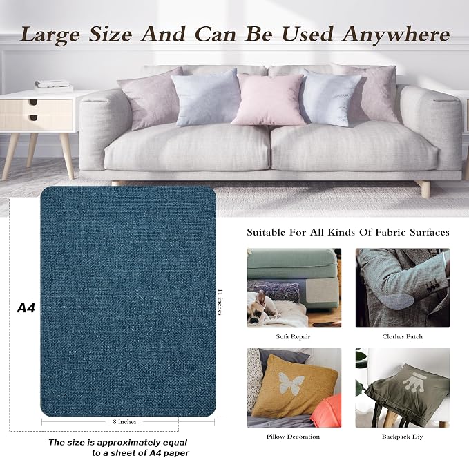 Coarse Linen Repair Patches, Self-Adhesive Linen Fabric Patches, 8X11 inch 2 PCS - Image 4