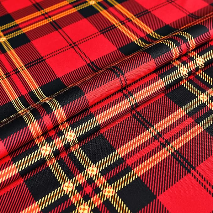 Red GinghamTartan Christmas Plaid Tablecloth - Image 7