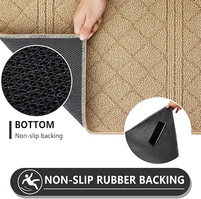 REFETONE Indoor Doormat, Front Back Door Mat 32"x40" Absorbent Rubber Backing - Image 5