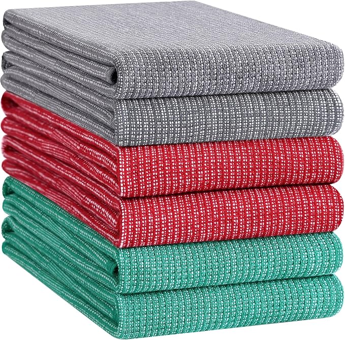 Homaxy Premium Kitchen Towels, Large Cotton Kitchen Hand Towels, Flat and Terry - Image 8