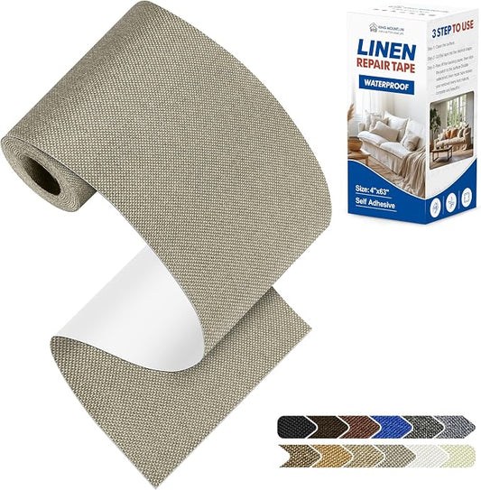 KING MOUNTAIN Linen Repair Patches, Self-Adhesive Fabric Patches, 4 X 63 inch by ForABetterHomeLife
