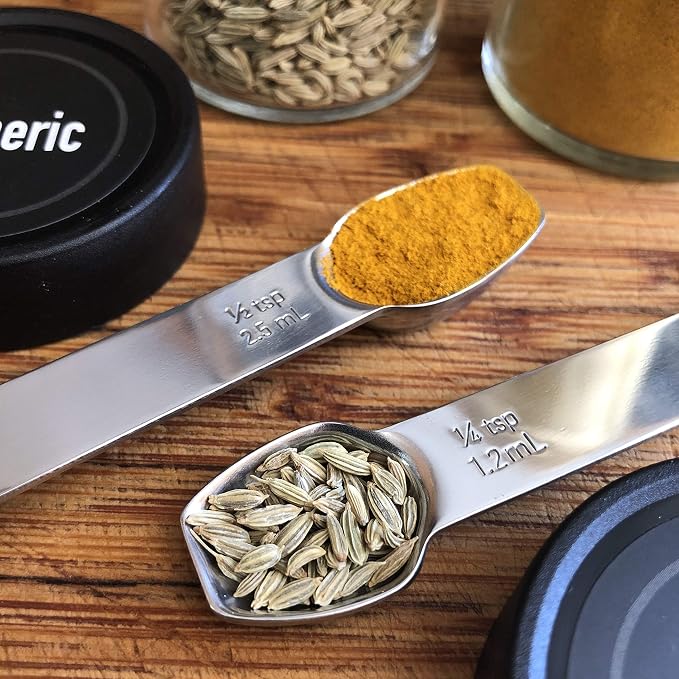 AllSpice Stainless Steel Double Sided Measuring Spoon- 1/2 Teaspoon and 1/4 - Image 4