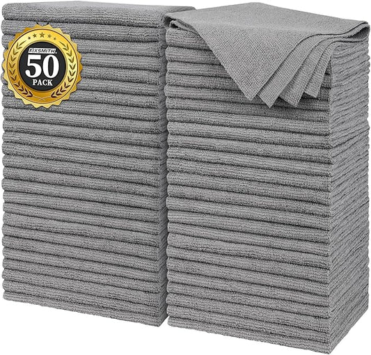 FIXSMITH Grey Microfiber Cleaning Cloth, Reusable Shop Towels, Microfiber Towels by FIXSMITH