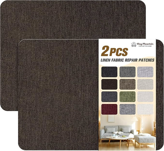 KING MOUNTAIN Coarse Linen Repair Patches, Self-Adhesive Linen Fabric Patches by ForABetterHomeLife