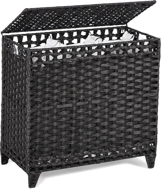 Laundry Hamper with 3 Removable Liner Bags; 132L Handwoven Rattan Laundry by Hermina