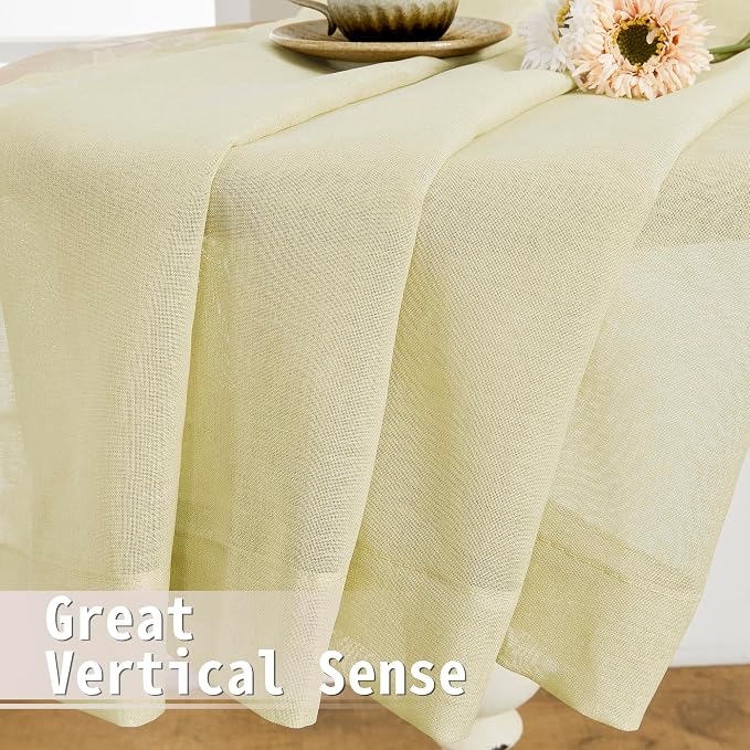 Tollpiz Sheer Door Curtain Closet Linen Textured Curtain Sheers Doorway Light - Image 6