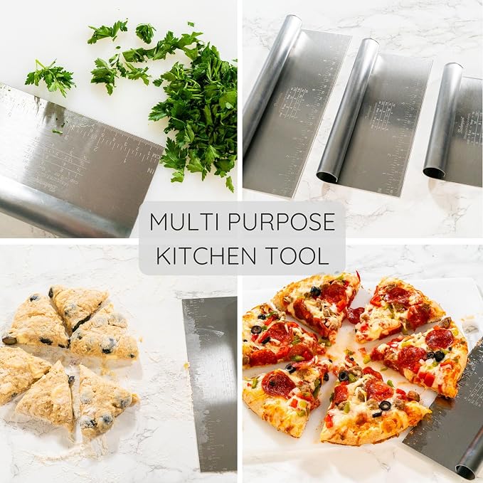 Bakerpan Stainless Steel Heavy Duty Dough Cutter, 3 Size Set - Image 5