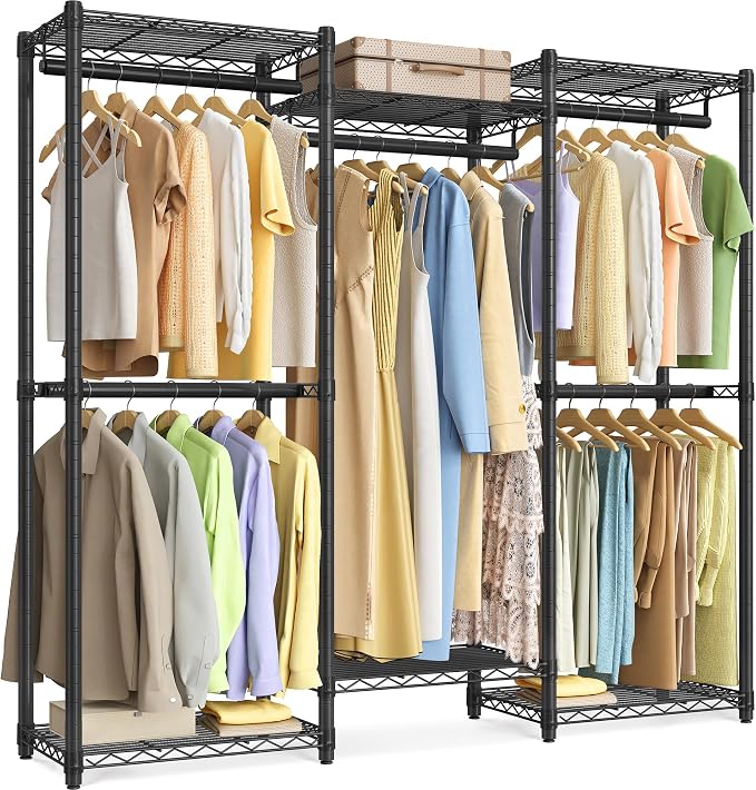 SONGMICS Heavy-Duty Clothes Rack, Garment Rack, Portable Closet, 56.9-Inch Wide by SONGMICSbySONGMICSHOME