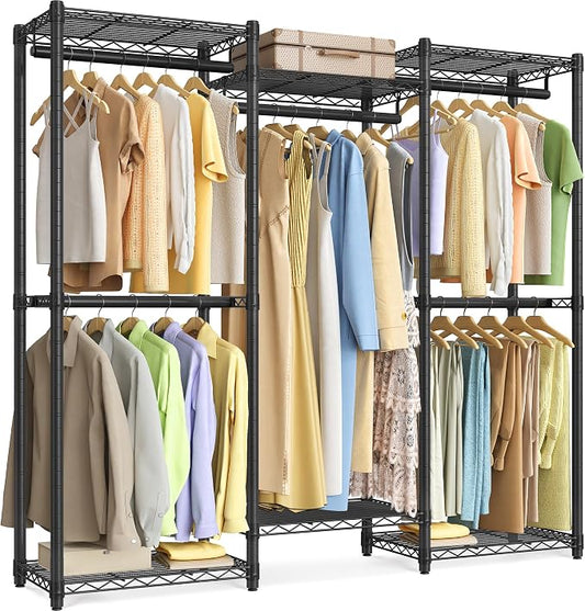 SONGMICS Heavy-Duty Clothes Rack, Garment Rack, Portable Closet, 56.9-Inch Wide by SONGMICSbySONGMICSHOME