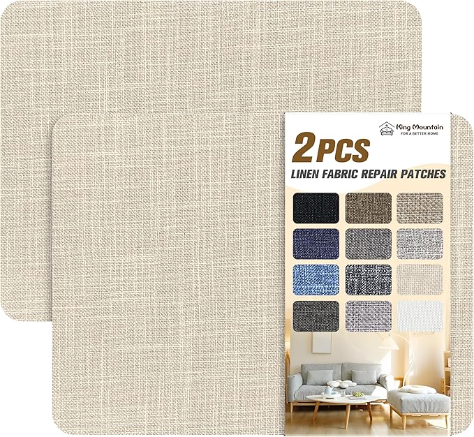 Fine Linen Repair Patches, Self-Adhesive Linen Fabric Patches, 8X11 inch 2 PCS by ForABetterHomeLife