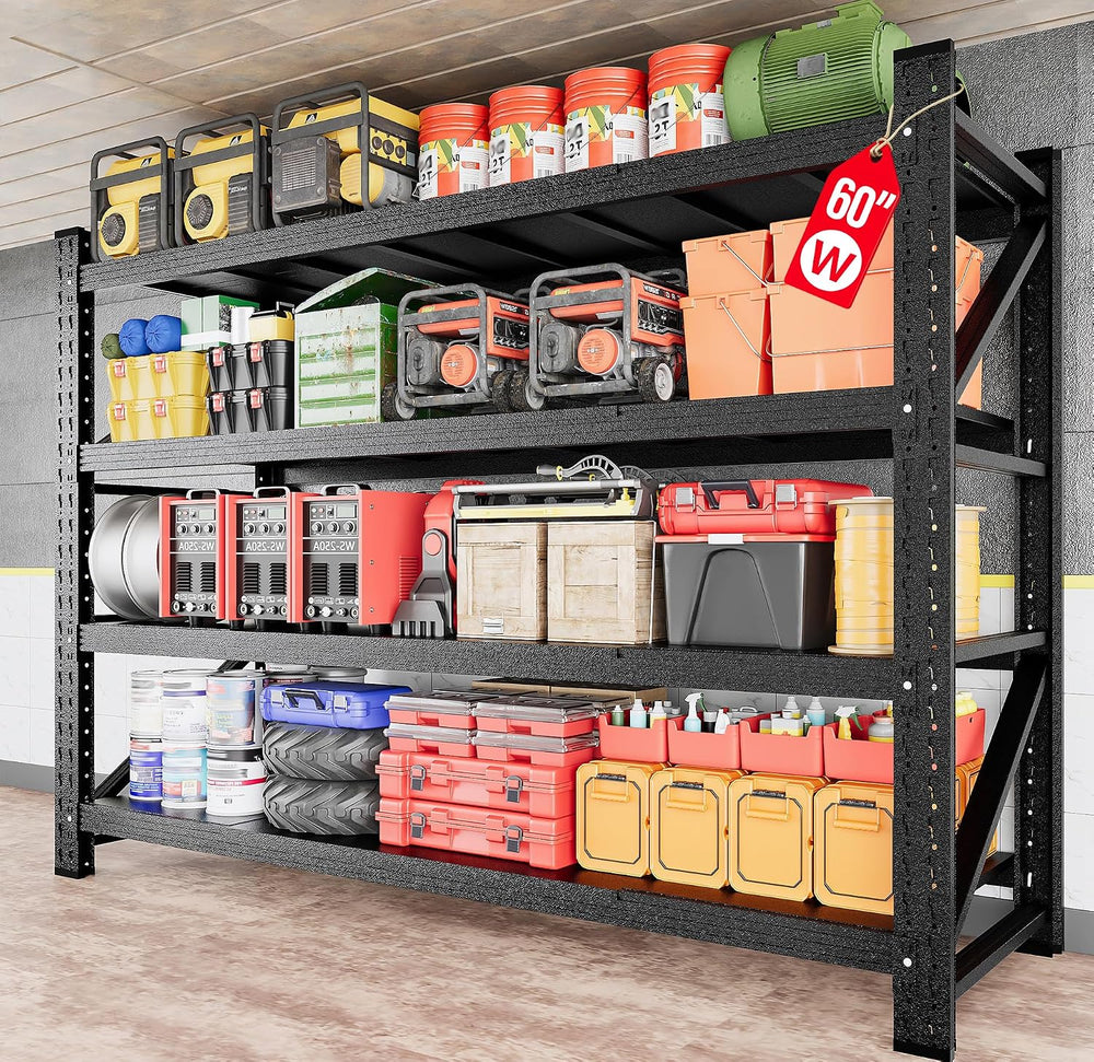 5000LBS Heavy Duty Garage Shelving Units,60" Wide & Deep Storage She...