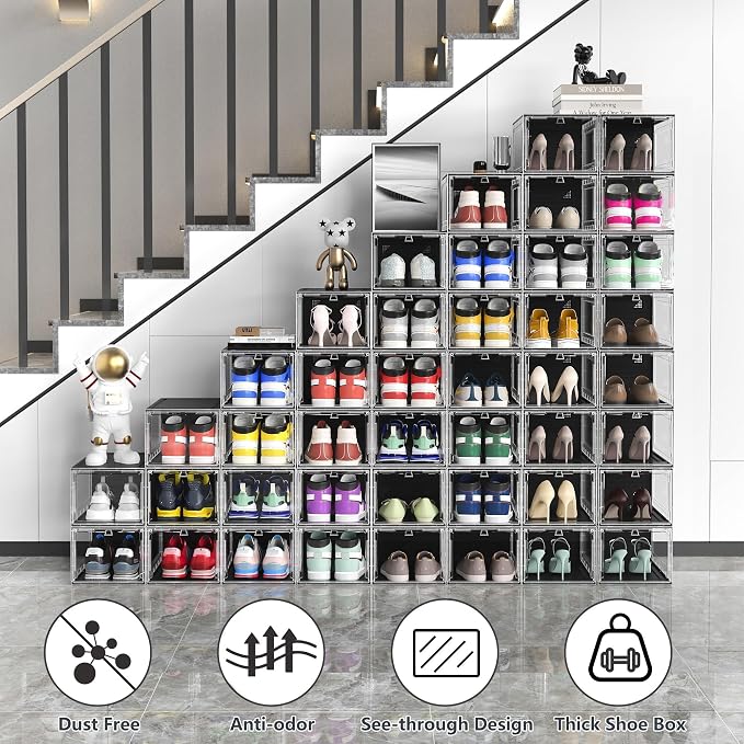 10 Pack Hard Sturdy Thickened Rigid XX Large Shoe Storage Organizer - Image 2