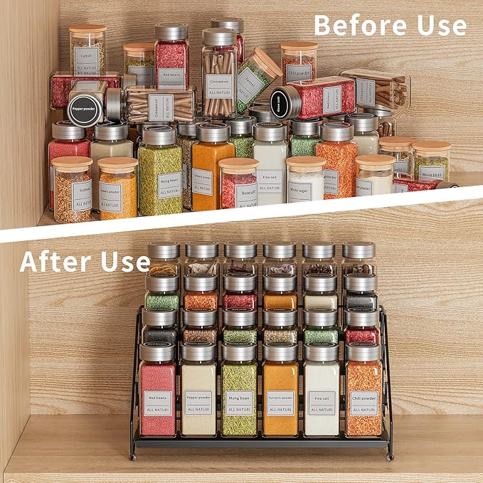 RCHYFEED Spice Rack Organizer for Cabinet Pantry, 4 Tier Spice Rack Countertop - Image 2