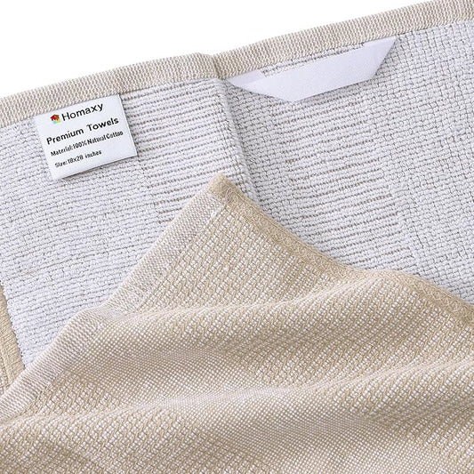 Homaxy Premium Kitchen Towels, Large Cotton Kitchen Hand Towels, Flat and Terry - Image 2