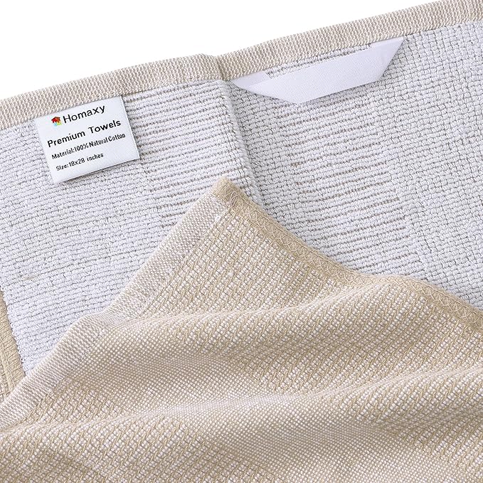 Homaxy Premium Kitchen Towels, Large Cotton Kitchen Hand Towels, Flat and Terry - Image 2