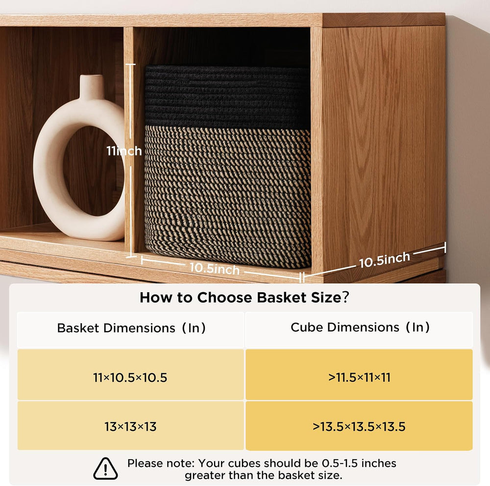 joybest 11inch Cube Storage Bins, Cotton Rope Woven Organizer Basket