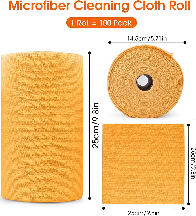 Roll of Microfiber Cleaning Cloth –100 Pack, Tear Away Microfiber Towels - Image 8