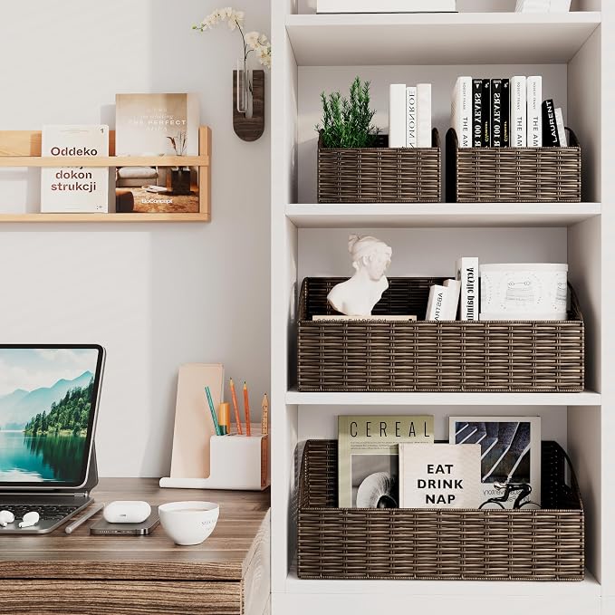 Ollieroo Rattan Storage Baskets, Handwoven Wicker Storage Bins - Image 6
