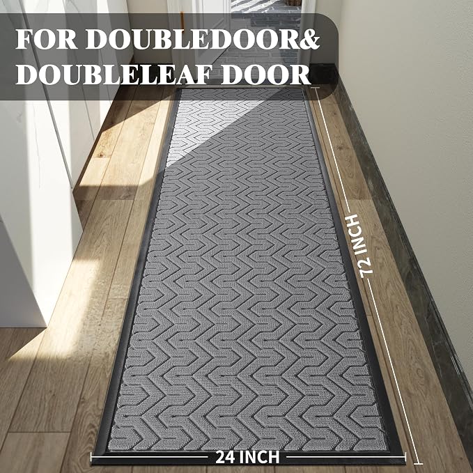 Yimobra 72x24 Indoor Outdoor Runner Rug, Heavy-Duty Waterproof Entrance Mat - Image 2