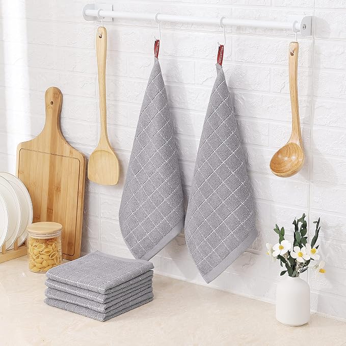 Homaxy 100% Cotton Terry Kitchen Dish Cloths, Ultra Soft and Absorbent Dish - Image 6