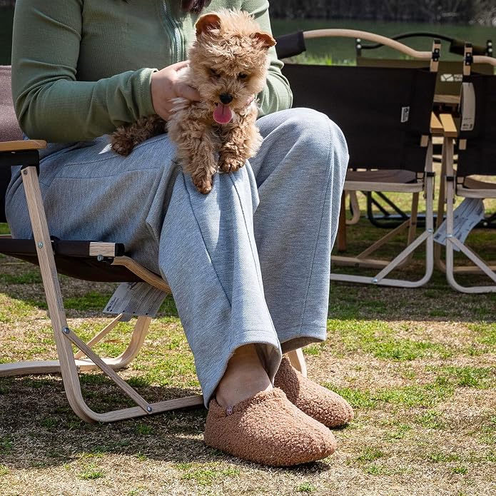 HomeTop Women's Fuzzy Curly Fur Memory Foam Loafer Slippers - Image 2