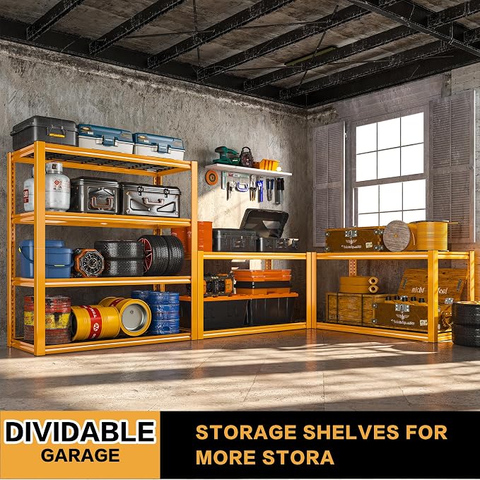 REIBII 40" W Garage Shelving 2240 LBS Storage Shelves Adjustable Heavy Duty - Image 5
