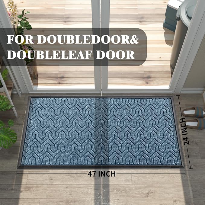 Yimobra Large Door Mat Outside Entrance 47x24, Waterproof Heavy Duty Outdoor - Image 2