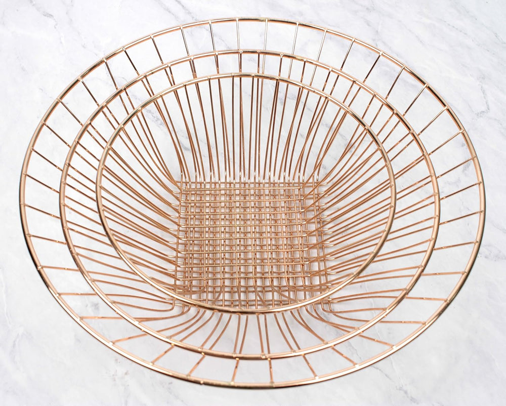 RSVP International Hanging Storage Collection 3-Tier Baskets, Copper Wire