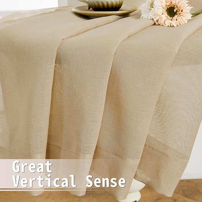 Tollpiz Sheer Curtain Closet Linen Textured Curtain Sheers Doorway Light - Image 6