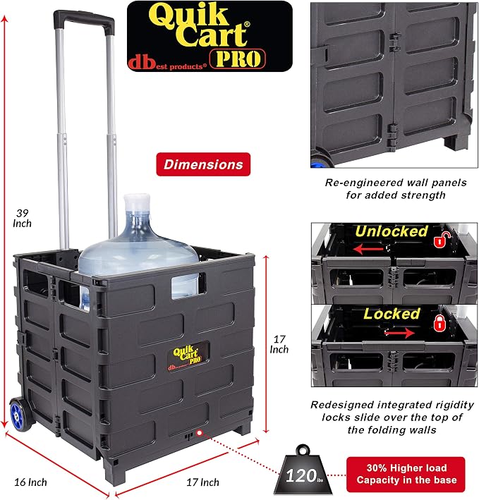 dbest products Quik Cart Pro Wheeled Rolling Crate Teacher Utility - Image 2