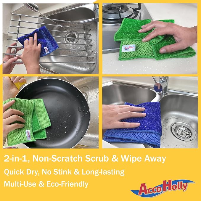 Microfiber Scrub Dish Cleaning Cloth, Non-Scratch, Reusable & Durable - Image 3