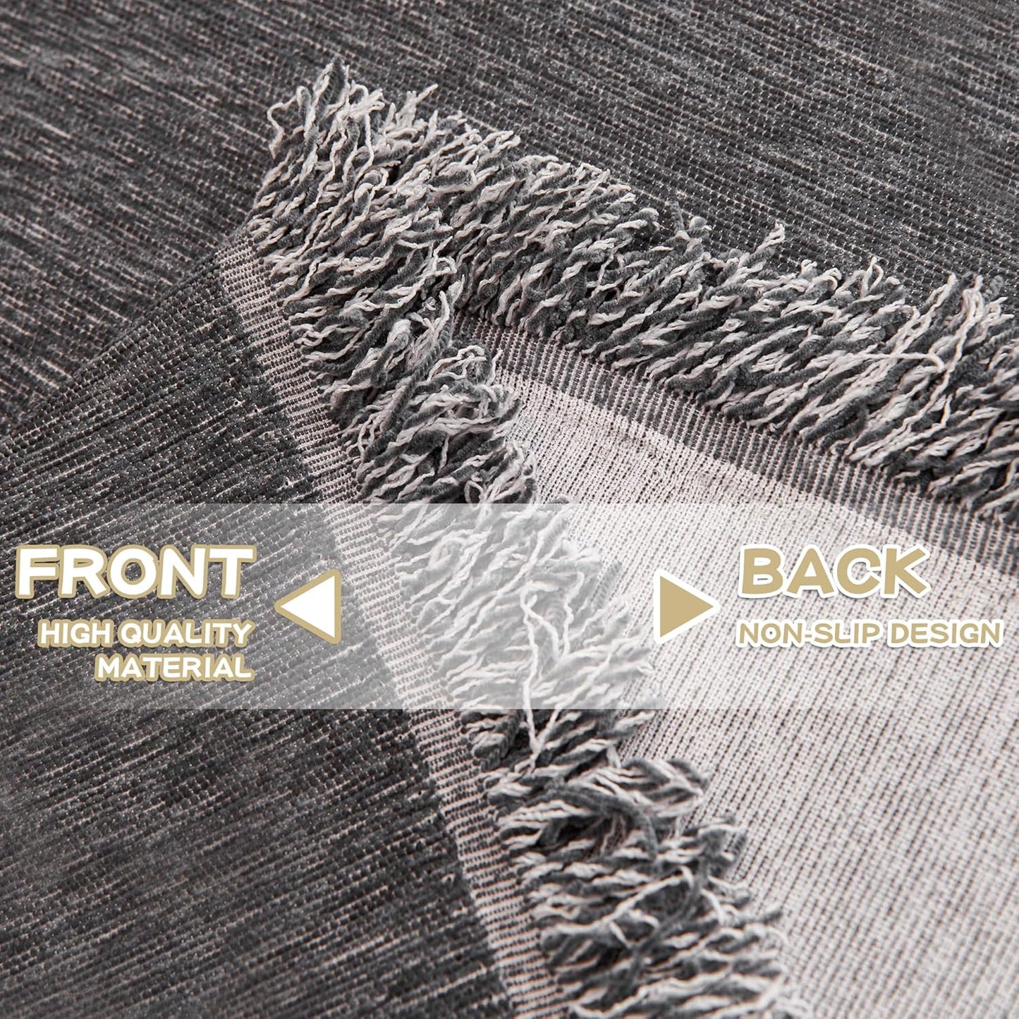 MYSKY HOME Couch Cover for Dogs, Washable Couch Covers, Non Slip Sofa Cover, Couch Cover 2 Cushion Sofa Dogs Furniture Protector with Tassels, Chenille Sofa Slipcover for Pets, 71"x118", Dark Grey