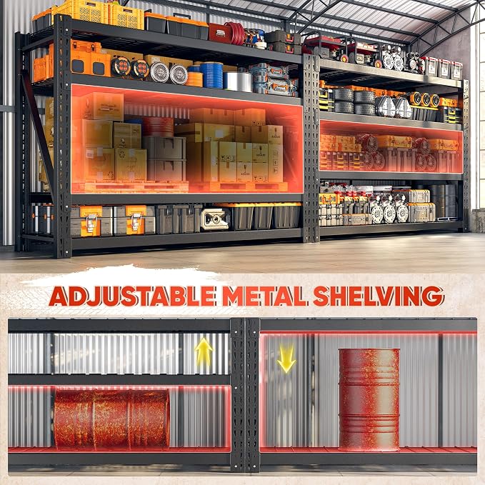 Bepatio 9400LBS Storage Shelves Heavy Duty Garage Shelving 67.6''W 4 Tier - Image 4
