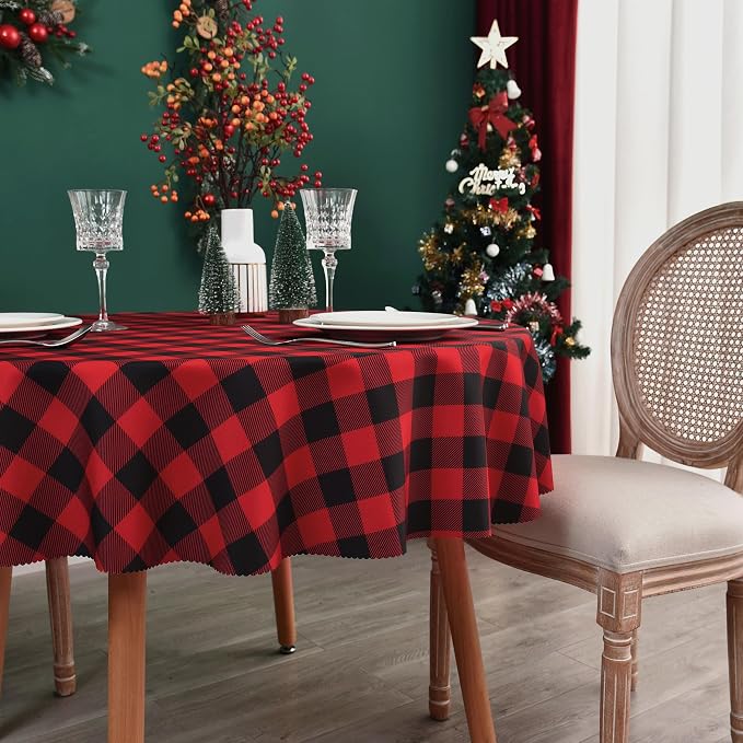 Waterproof Plaid Tablecloth Fabric - Image 3