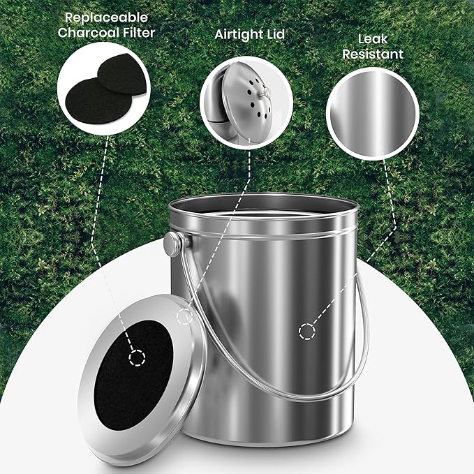 Utopia Kitchen Compost Bin for Kitchen Countertop, 1 Gallon Compost Bucket for - Image 5