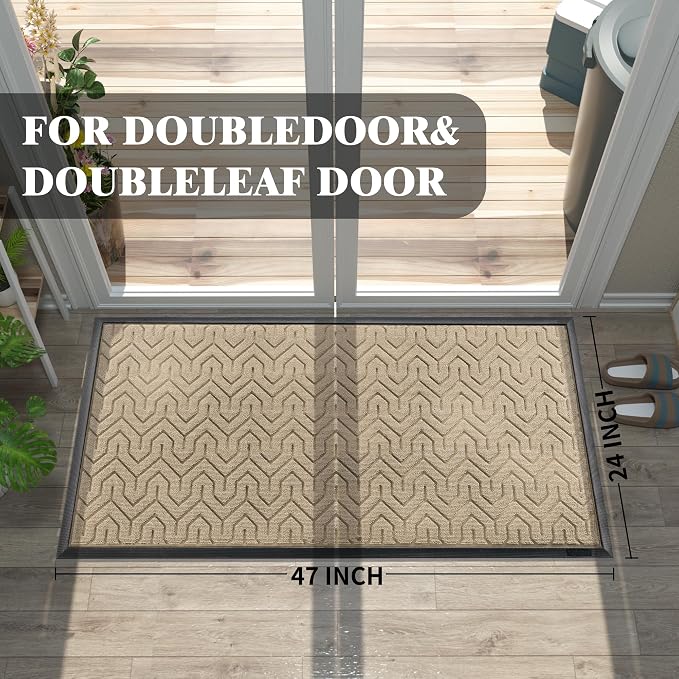 Yimobra Large Door Mat Outside Entrance 47x24, Waterproof Heavy Duty Outdoor - Image 2