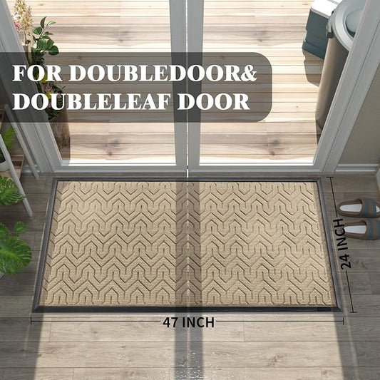 Yimobra Large Door Mat Outside Entrance 47x24, Waterproof Heavy Duty Outdoor - Image 2