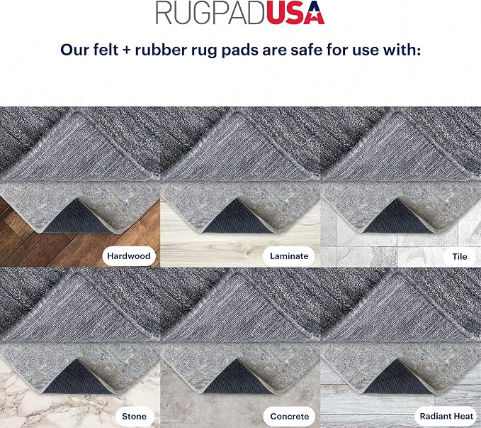 RUGPADUSA - Dual Surface - 2'6" x 7' - 3/8" Thick - Felt + Rubber - Enhanced - Image 5