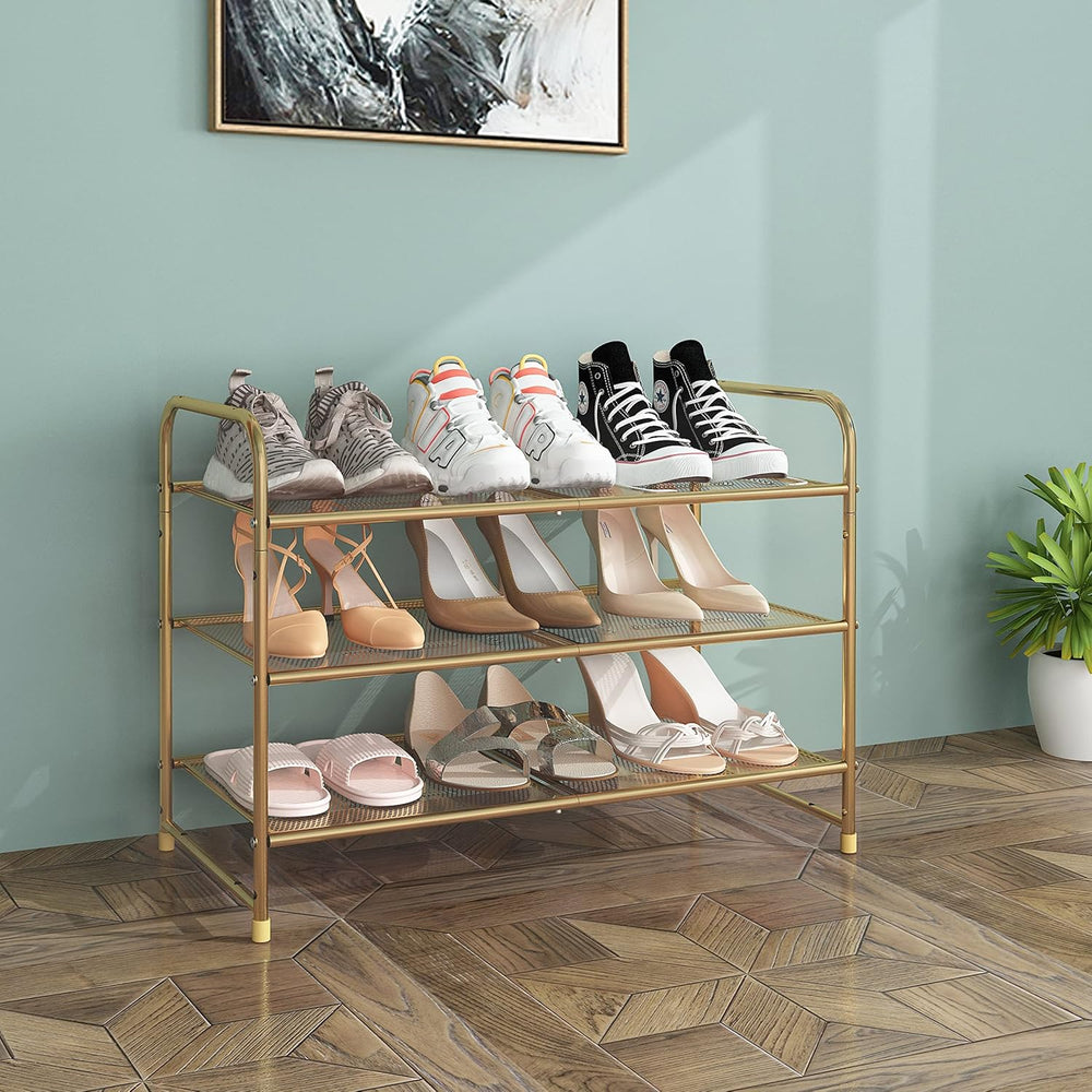 Simple Trending 3-Tier Stackable Shoe Rack, Expandable & Adjustable Shoe ...