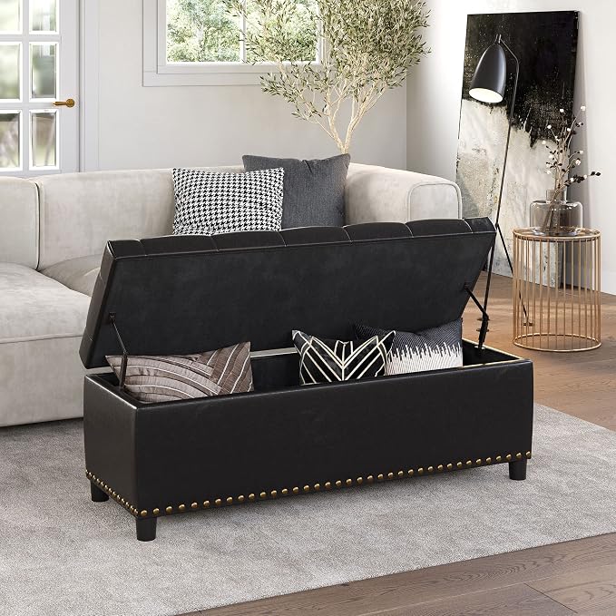 BELLEZE 47" Storage Ottoman, Storage Bench - Image 8